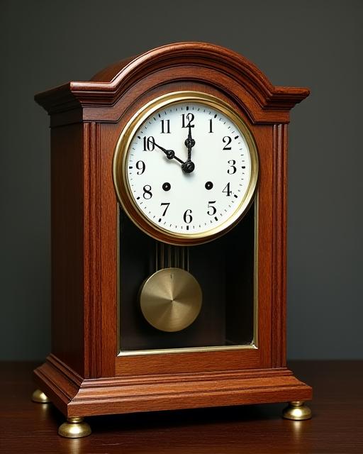 Pendola da tavolo in legno di noce dopo un meticoloso restauro.